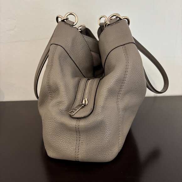 Coach Lexy Gray Pebble Leather Shoulder Bag - Picture 4 of 15
